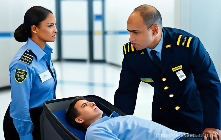 항공보안관리사 현장 관리 노하우 - **Prompt: "A diverse team of airport security personnel, including men and women of various ages and...