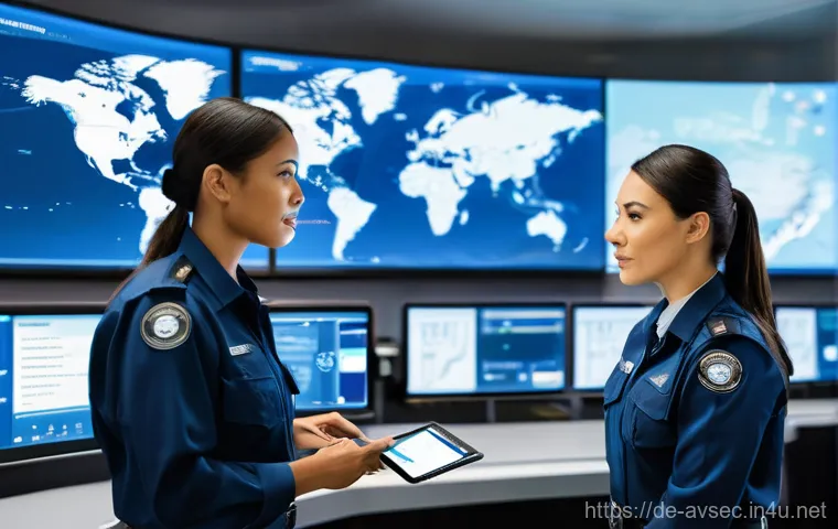 항공보안관리사 실무 체크리스트 - **Prompt: Holistic Aviation Security Team in Action**
    "A diverse team of five aviation security ...