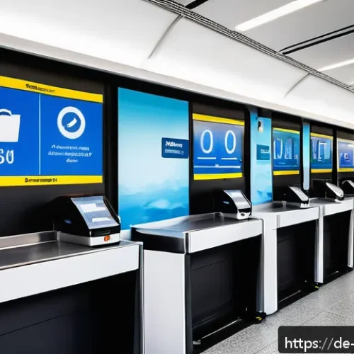 항공보안관리사와 승객 대면 서비스 - A modern airport security checkpoint scene in Germany, showcasing a harmonious blend of advanced bio...